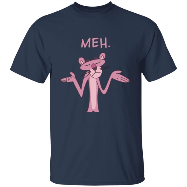 Qwertee Pink Apathy Pink Panther Meh Shirt Qwertee Pink Apathy Pink Panther Meh Shirt