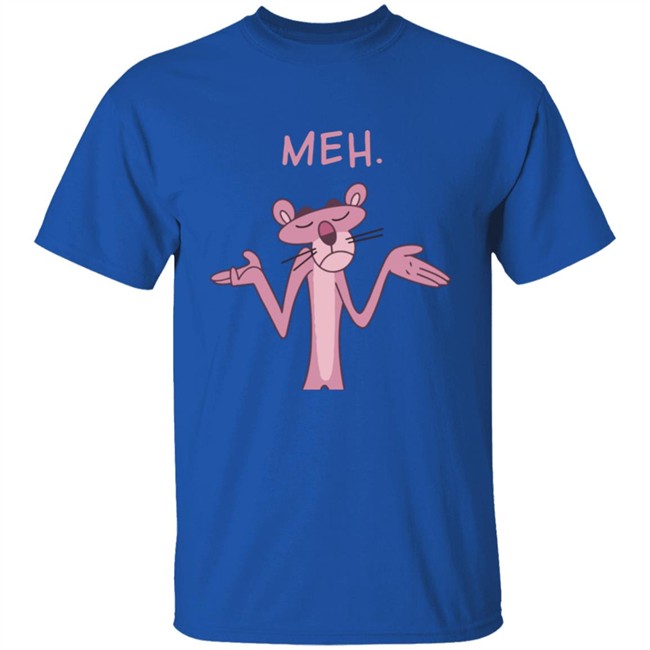 Qwertee Pink Apathy Pink Panther Meh Shirt