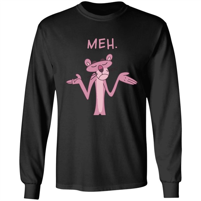 Qwertee Pink Apathy Pink Panther Meh Shirt Qwertee Pink Apathy Pink Panther Meh Shirt