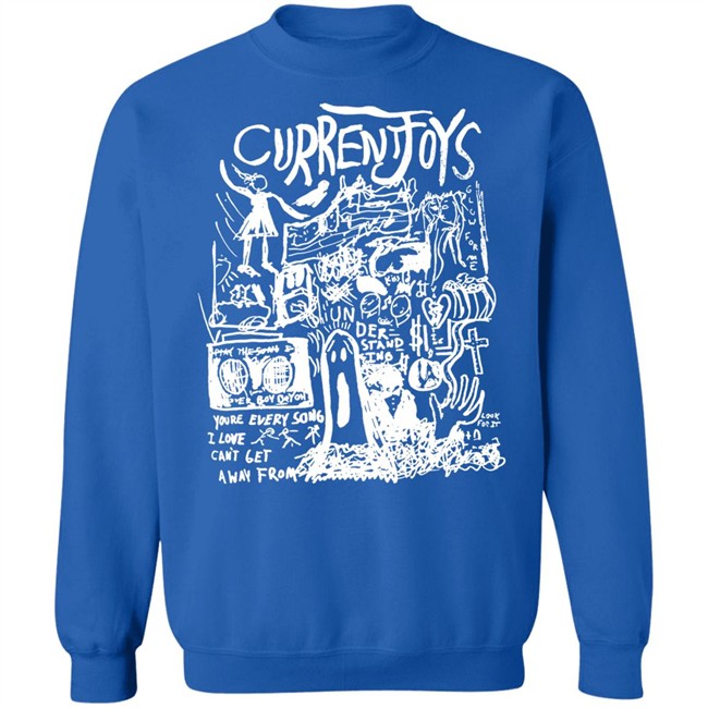 Current Joys Merch Black Ghost Crewneck Sweatshirt Current Joys Merch Black Ghost Crewneck Sweatshirt