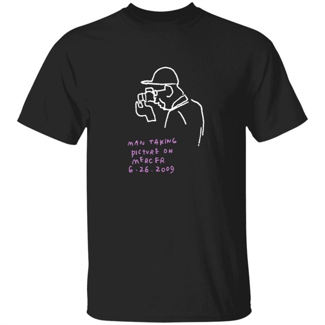 Man Taking Picture On Mercer T Shirt