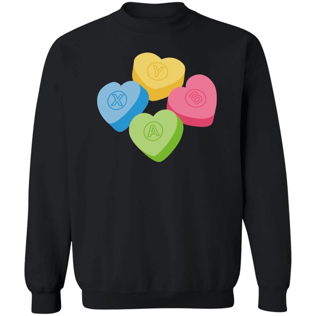 Valentine's Candy Hearts Crew Neck Sweatshirt Valentine's Candy Hearts Crew Neck Sweatshirt