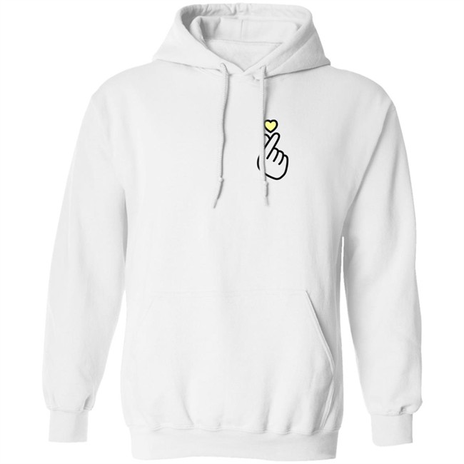 Second City Prints Finger Heart Hoodie White