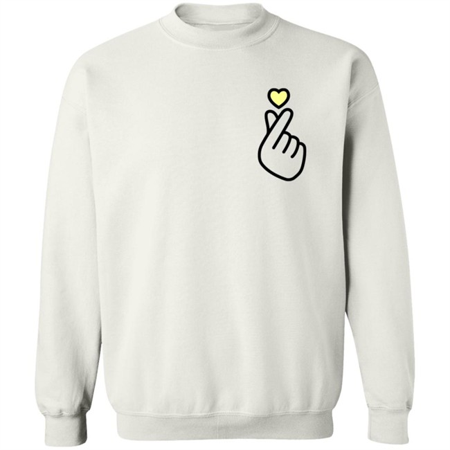 Second City Prints Finger Heart Hoodie White Second City Prints Finger Heart Hoodie White