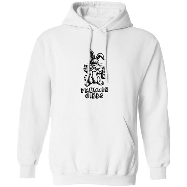 Cartoon Bunny Hoodie Grey