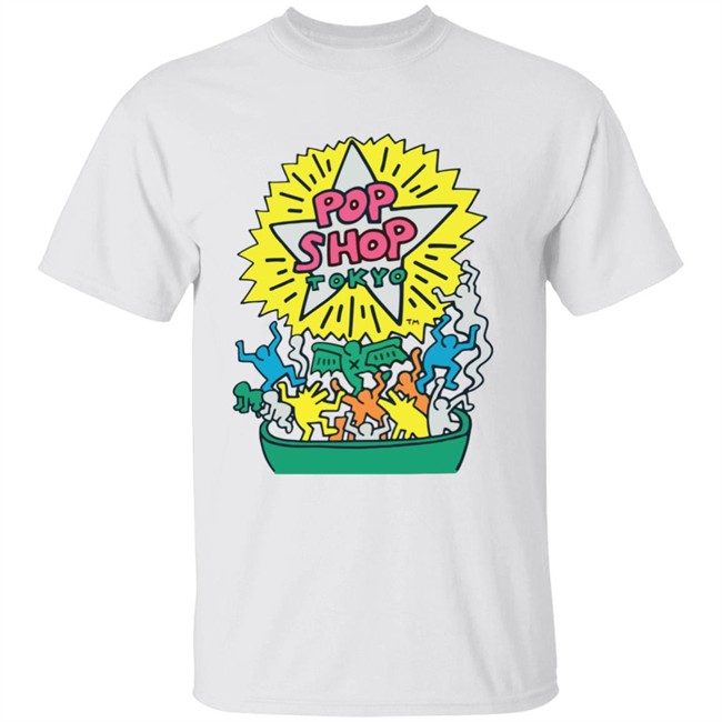 Orange Keith Haring Pop Shop Tokyo Shirt