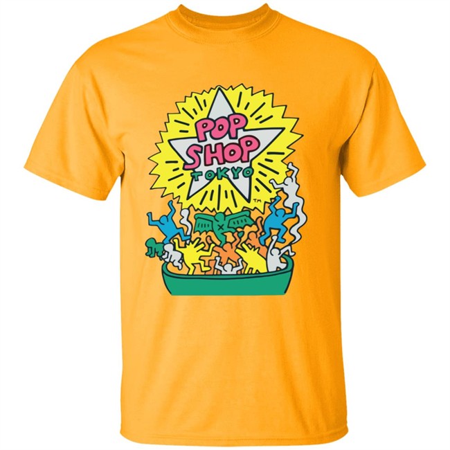Orange Keith Haring Pop Shop Tokyo Shirt Orange Keith Haring Pop Shop Tokyo Shirt