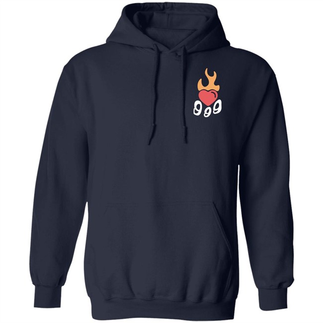 999 Club Merch Juice Wrld 999 Burning Hearts Hoodie Sweatshirt 999 Club Merch Juice Wrld 999 Burning Hearts Hoodie Sweatshirt