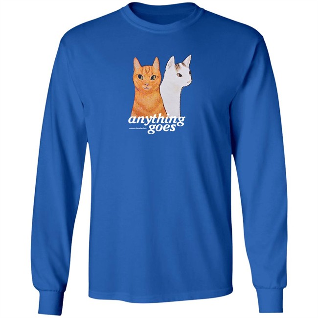 Anything Goes Emma Chamberlain Merch Anything Goes Cats Crewneck Sweatshirt Anything Goes Emma Chamberlain Merch Anything Goes Cats Crewneck Sweatshirt