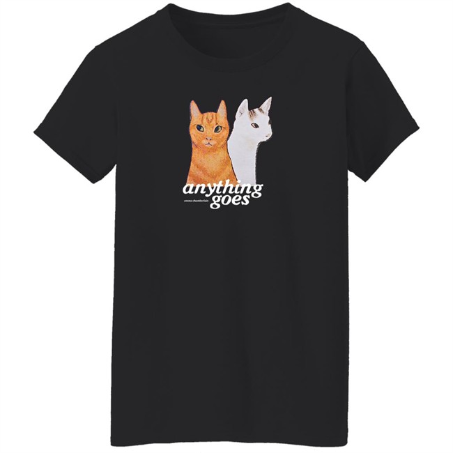 Anything Goes Emma Chamberlain Merch Anything Goes Cats Crewneck Sweatshirt Anything Goes Emma Chamberlain Merch Anything Goes Cats Crewneck Sweatshirt
