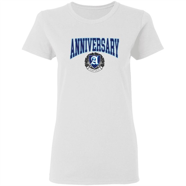 Deluxe Anniversary White Varsity T Shirt Deluxe Anniversary White Varsity T Shirt