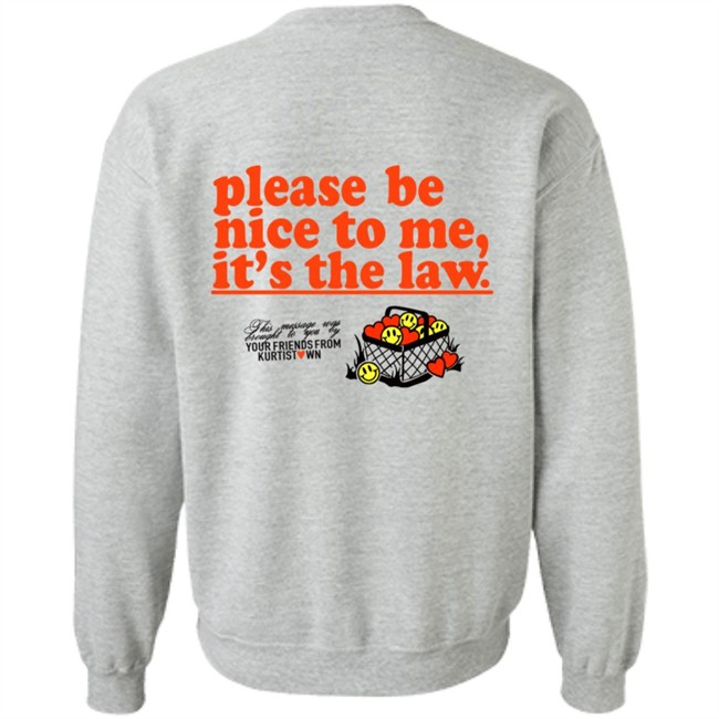 Please Be Nice To Me Ash Grey Crewneck Sweatshirt