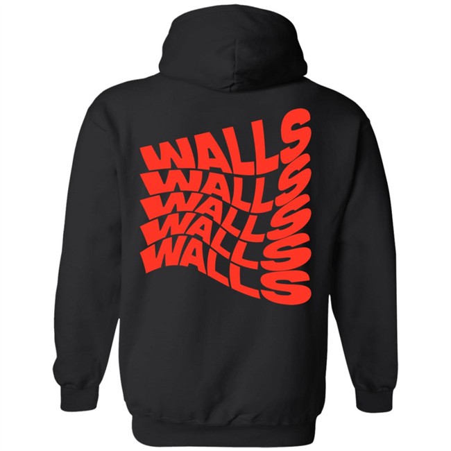 Louis Tomlinson Merch Smiley Walls Flock Print Hoodie