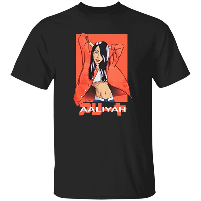 Urban Outfitters Aaliyah Anime Tee Shirt Black