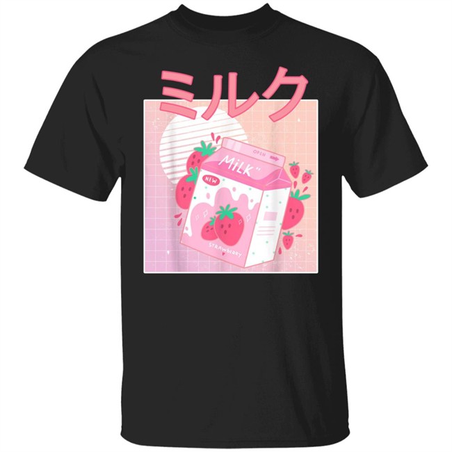 Retro 90S Japanese Kawaii Strawberry Milk Shake Carton Shirt