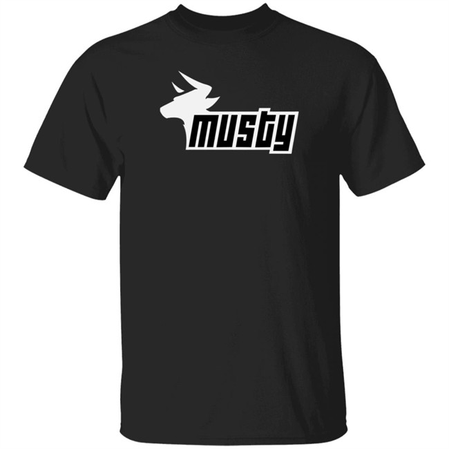 Musty Merch Logo Cow Black Hoodie