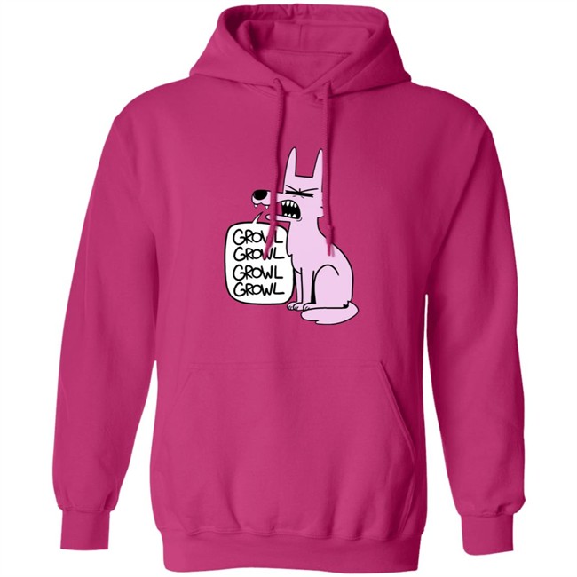 Ac Stuart Pink Wolf Growl Growl Hoodie Ac Stuart Pink Wolf Growl Growl Hoodie