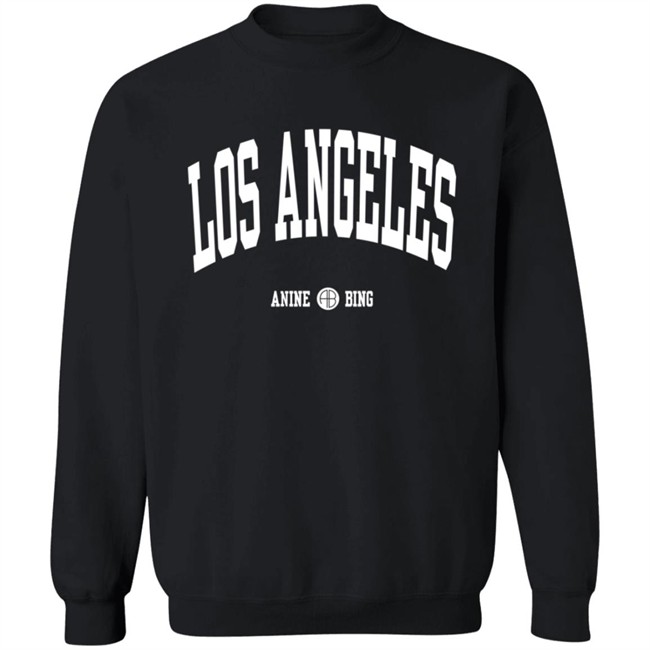 Anine Bing Los Angeles Crewneck Sweatshirt Black