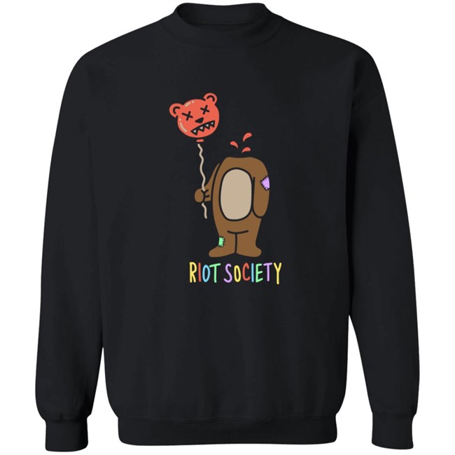 Riot Bear Balloon Head Mens Society Hoodie Riot Bear Balloon Head Mens Society Hoodie