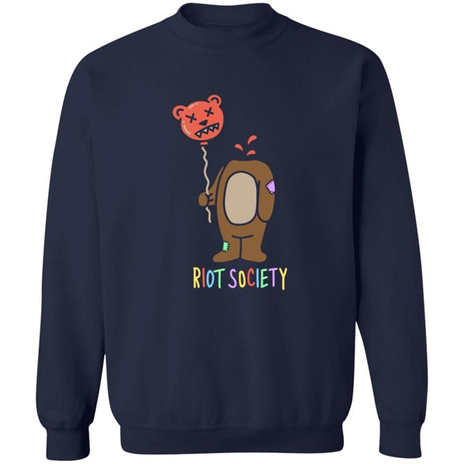 Riot Bear Balloon Head Mens Society Hoodie Riot Bear Balloon Head Mens Society Hoodie