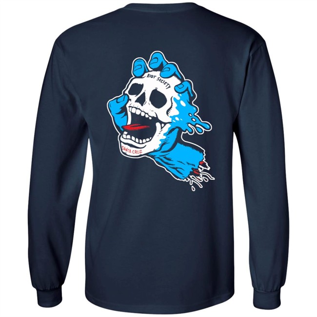 Riot Society X Santa Cruz Screaming Skull Hand Long Sleeve Tee Riot Society X Santa Cruz Screaming Skull Hand Long Sleeve Tee