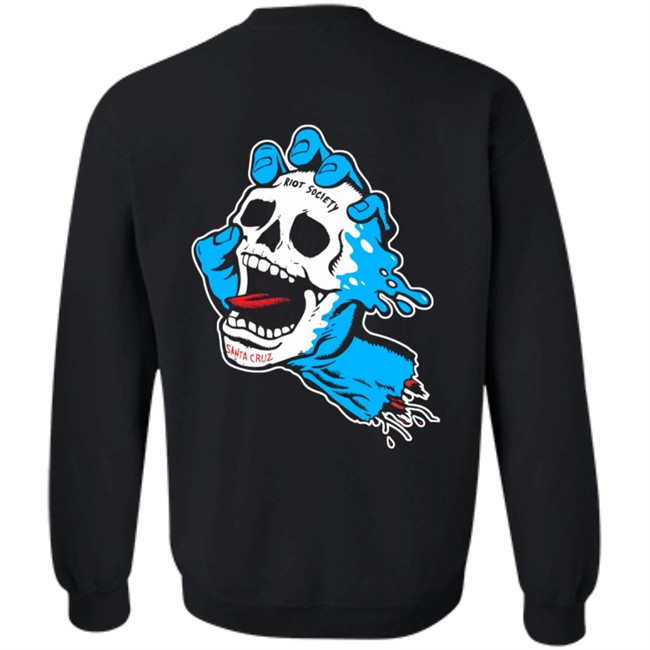 Riot Society X Santa Cruz Screaming Skull Hand Long Sleeve Tee Riot Society X Santa Cruz Screaming Skull Hand Long Sleeve Tee