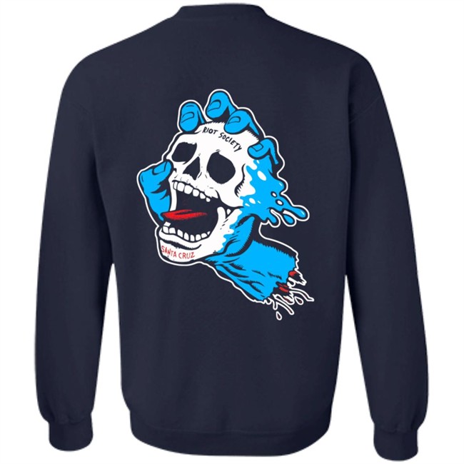 Riot Society X Santa Cruz Screaming Skull Hand Long Sleeve Tee Riot Society X Santa Cruz Screaming Skull Hand Long Sleeve Tee