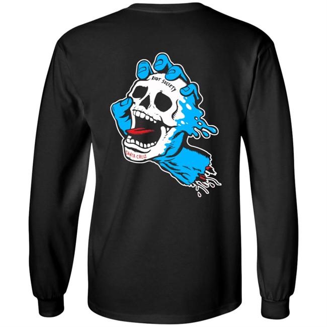 Riot Society X Santa Cruz Screaming Skull Hand Long Sleeve Tee