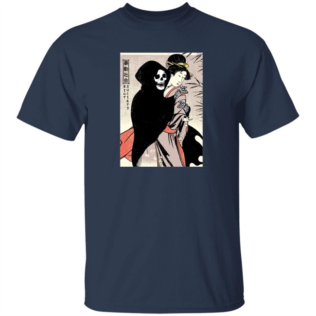Riot Society Geisha Dance With Death Mens T Shirt Riot Society Geisha Dance With Death Mens T Shirt