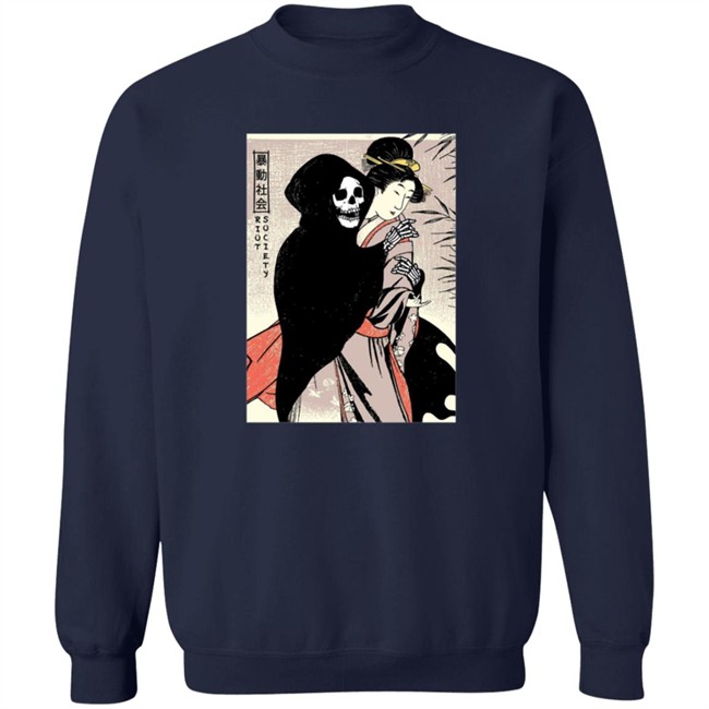 Riot Society Geisha Dance With Death Mens T Shirt Riot Society Geisha Dance With Death Mens T Shirt