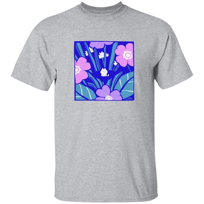 Giraffalope Floral Garden Cat T Shirt White Giraffalope Floral Garden Cat T Shirt White