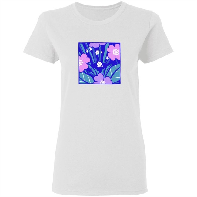 Giraffalope Floral Garden Cat T Shirt White Giraffalope Floral Garden Cat T Shirt White
