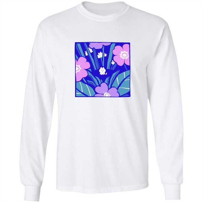 Giraffalope Floral Garden Cat T Shirt White Giraffalope Floral Garden Cat T Shirt White
