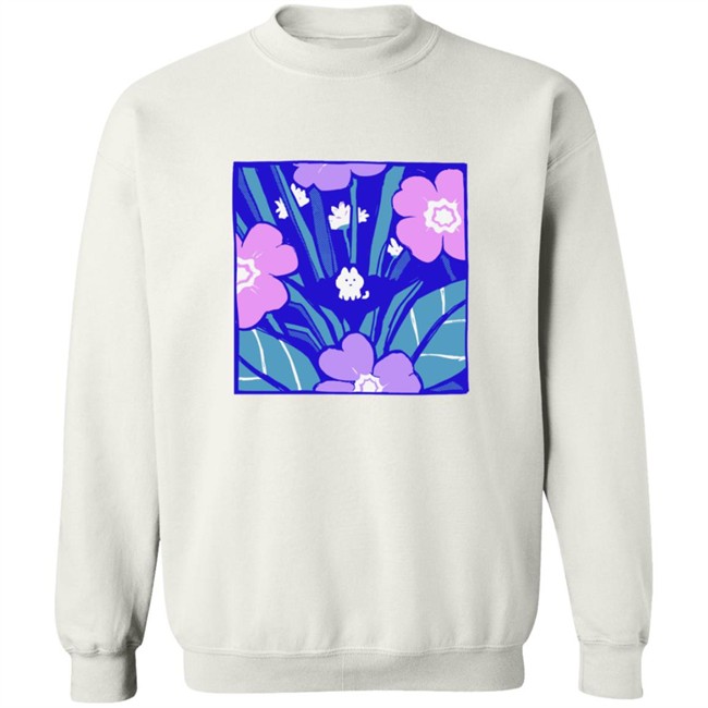 Giraffalope Floral Garden Cat T Shirt White Giraffalope Floral Garden Cat T Shirt White