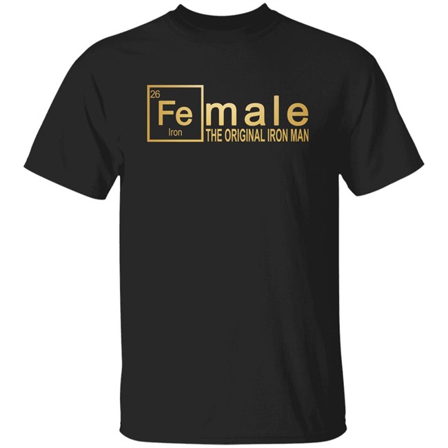Female The Original Iron Man Gold Shirt Iowa Gymnastics