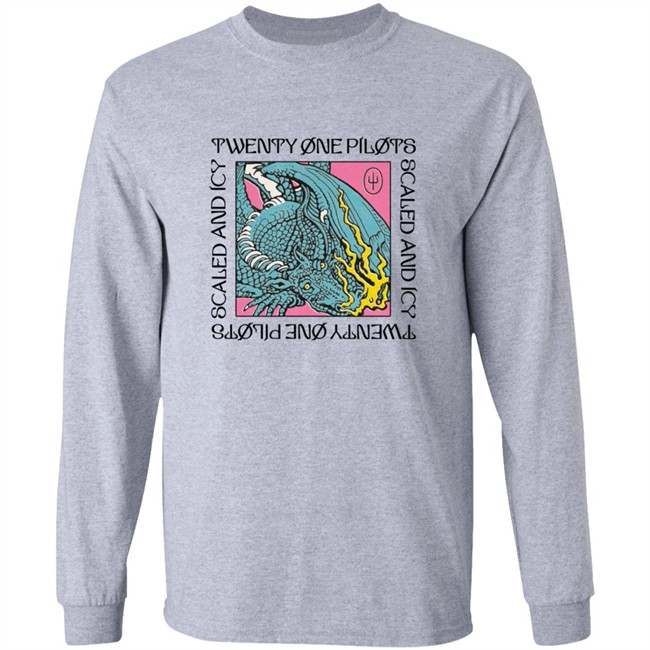 Twenty One Pilots Scaled And Icy Dragon Box Blue Long Sleeve T Shirt Twenty One Pilots Scaled And Icy Dragon Box Blue Long Sleeve T Shirt