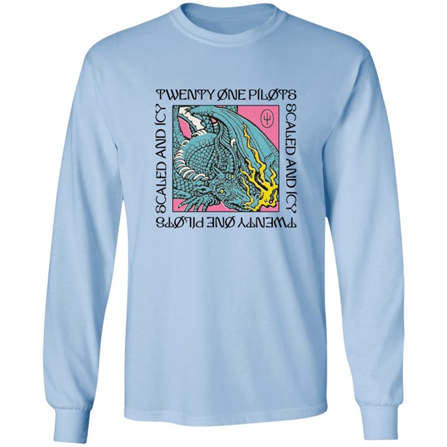Twenty One Pilots Scaled And Icy Dragon Box Blue Long Sleeve T Shirt
