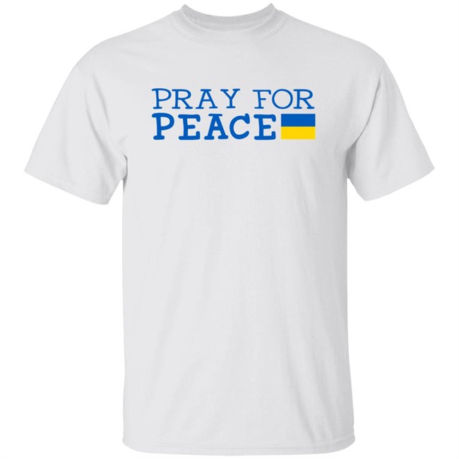 Pray For Peace Ukraine Flag T Shirt Girls Lacrosse Team