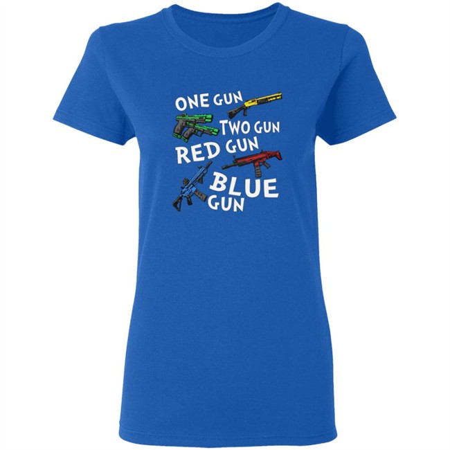 One Gun Two Gun Red Gun Blue Gun T Shirt One Gun Two Gun Red Gun Blue Gun T Shirt