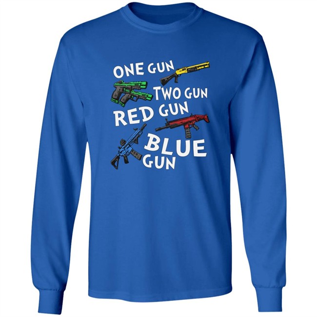 One Gun Two Gun Red Gun Blue Gun T Shirt One Gun Two Gun Red Gun Blue Gun T Shirt