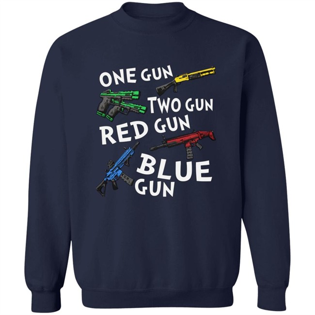 One Gun Two Gun Red Gun Blue Gun T Shirt One Gun Two Gun Red Gun Blue Gun T Shirt