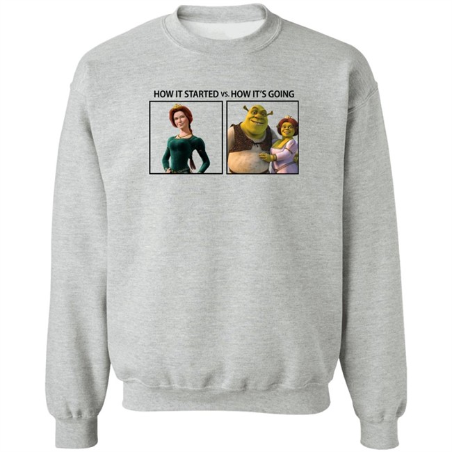 Fiona And Shrek How It Started Vs How It's Going Shirt How It Started Vs How It's Going Shirt Fiona And Shrek
