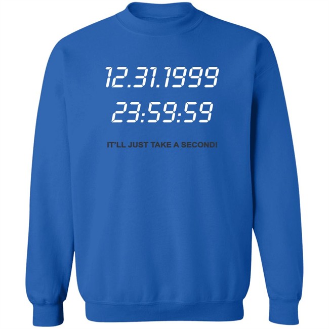 Moschino Y2k 12.31.1999 It'll Just Take A Second Shirt Clothedmode Clothedmode Moschino Y2k 12.31.1999 It'll Just Take A Second Shirt