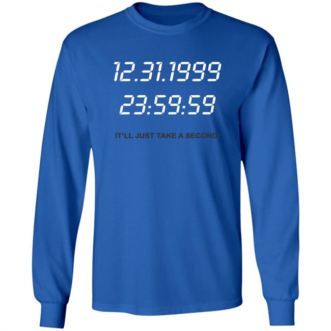Moschino Y2k 12.31.1999 It'll Just Take A Second Shirt Clothedmode Clothedmode Moschino Y2k 12.31.1999 It'll Just Take A Second Shirt