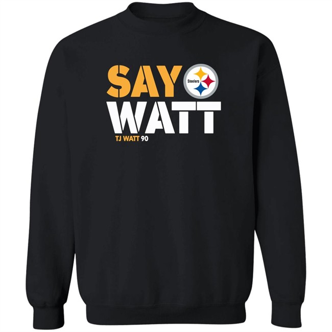 The Steelers Pro Shop Pittsburgh Steelers Mark Kaboly Say Watt Tj Watt 90 Shirt