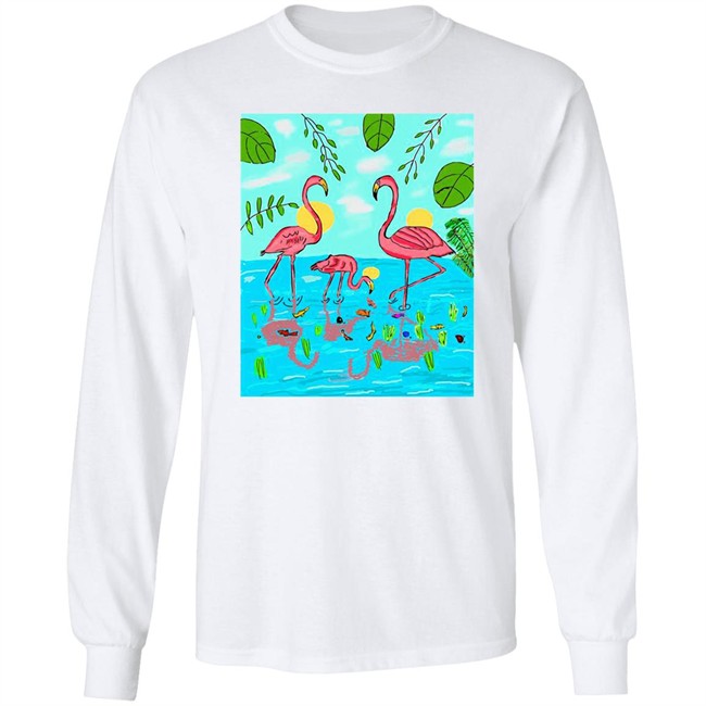 Flamingo Shirt Bonfire Shop James Cage White Bonfire Shop Flamingo Shirt James Cage White