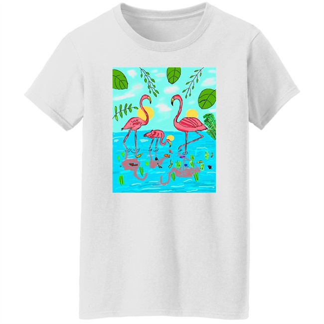Flamingo Shirt Bonfire Shop James Cage White Flamingo Shirt Bonfire Shop James Cage White