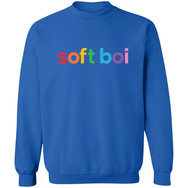 Soft Boi Merch Rainbow Text Crewneck Sweatshirt Soft Boi Merch Rainbow Text Crewneck Sweatshirt