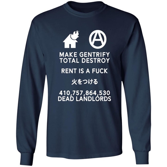 Shirts That Go Hard Make Gentrify Total Destroy Rent Is A Fuck Shirt