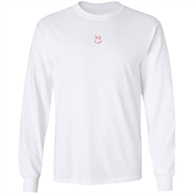 Louis Tomlinson Merch White Reflection Smiley Tee Shirt Louis Tomlinson Merch White Reflection Smiley Tee Shirt